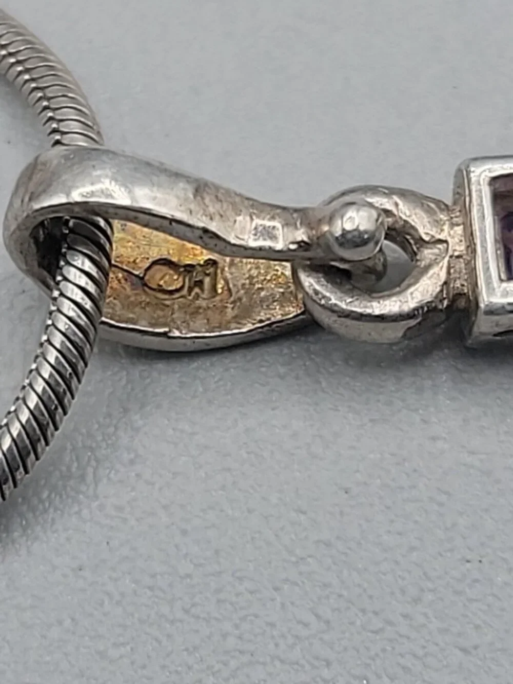 Sterling Silver CW Mosiac Crystal Pendant Necklace 18